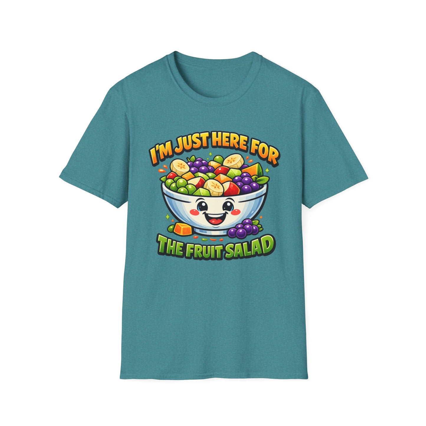 Fruit Salad Graphic T-Shirt — "I'm Just Here For The Fruit Salad" Cute Kawaii Bowl Tee